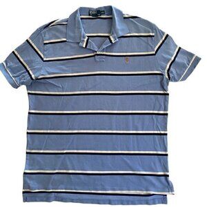 Polo Ralph Lauren Mens Polo Logo Shirt Stripped Buttons Collar Short Sleeves XXL